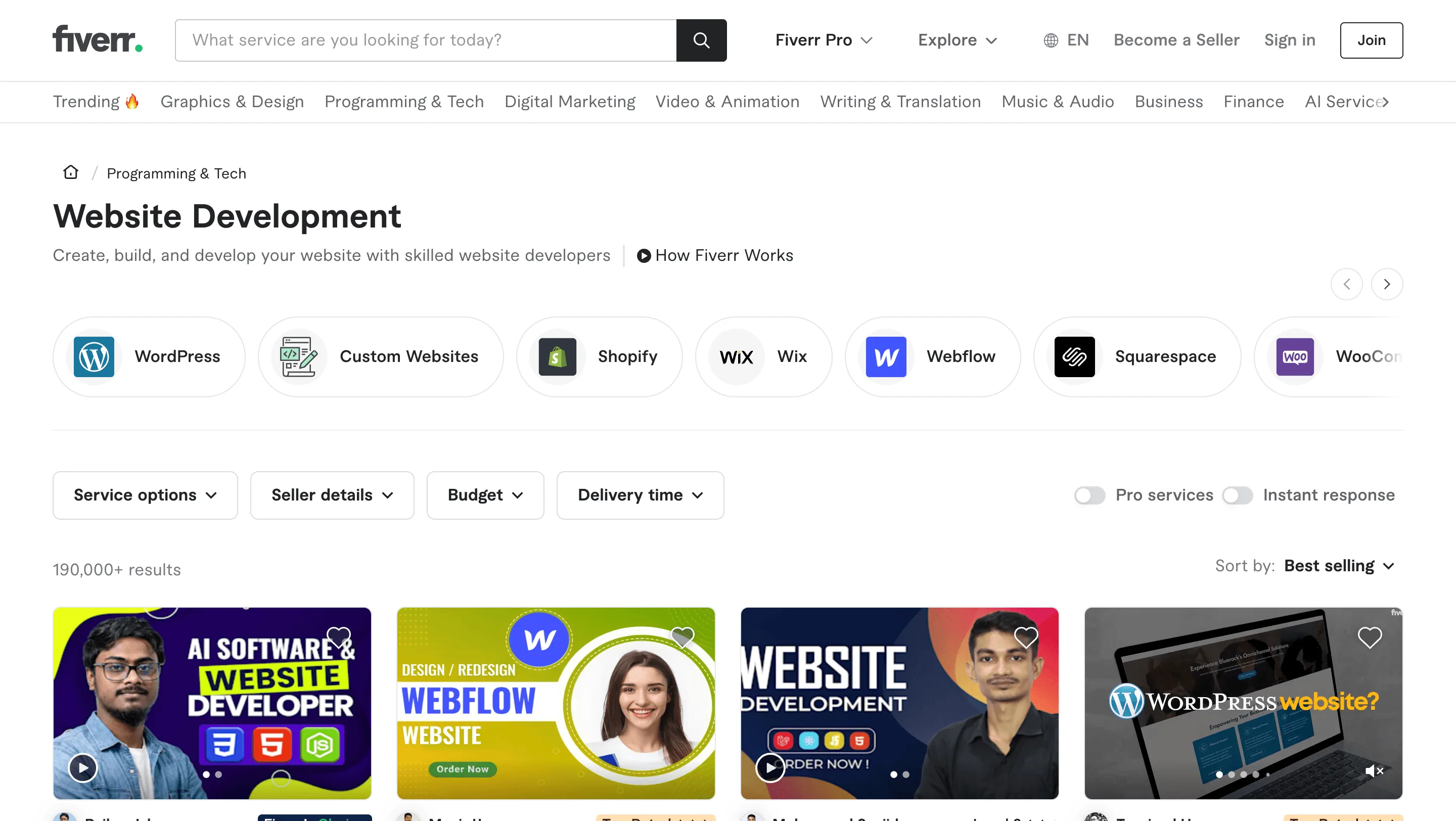 Fiverr Gigs Scraper