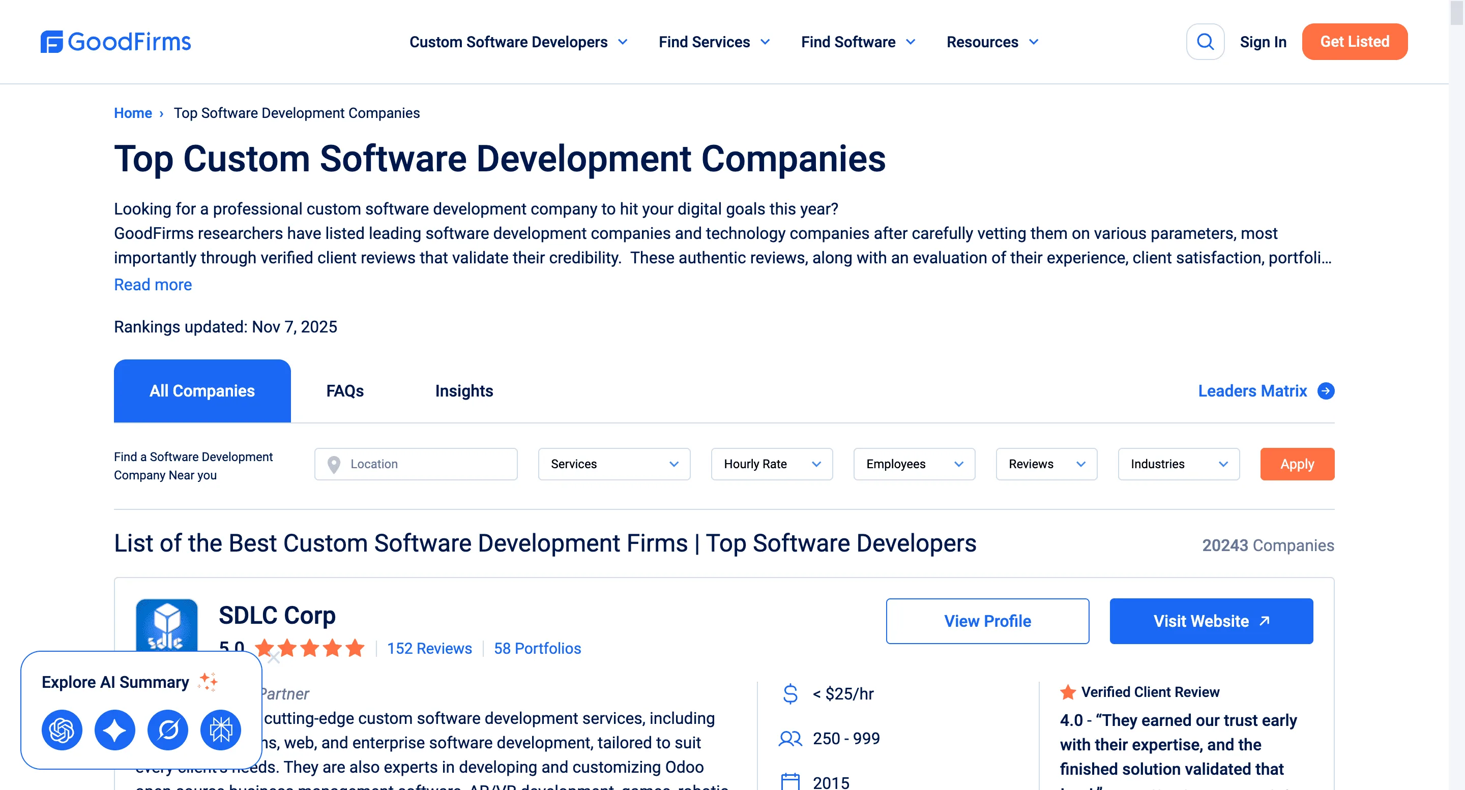 GoodFirms Agencies Scraper