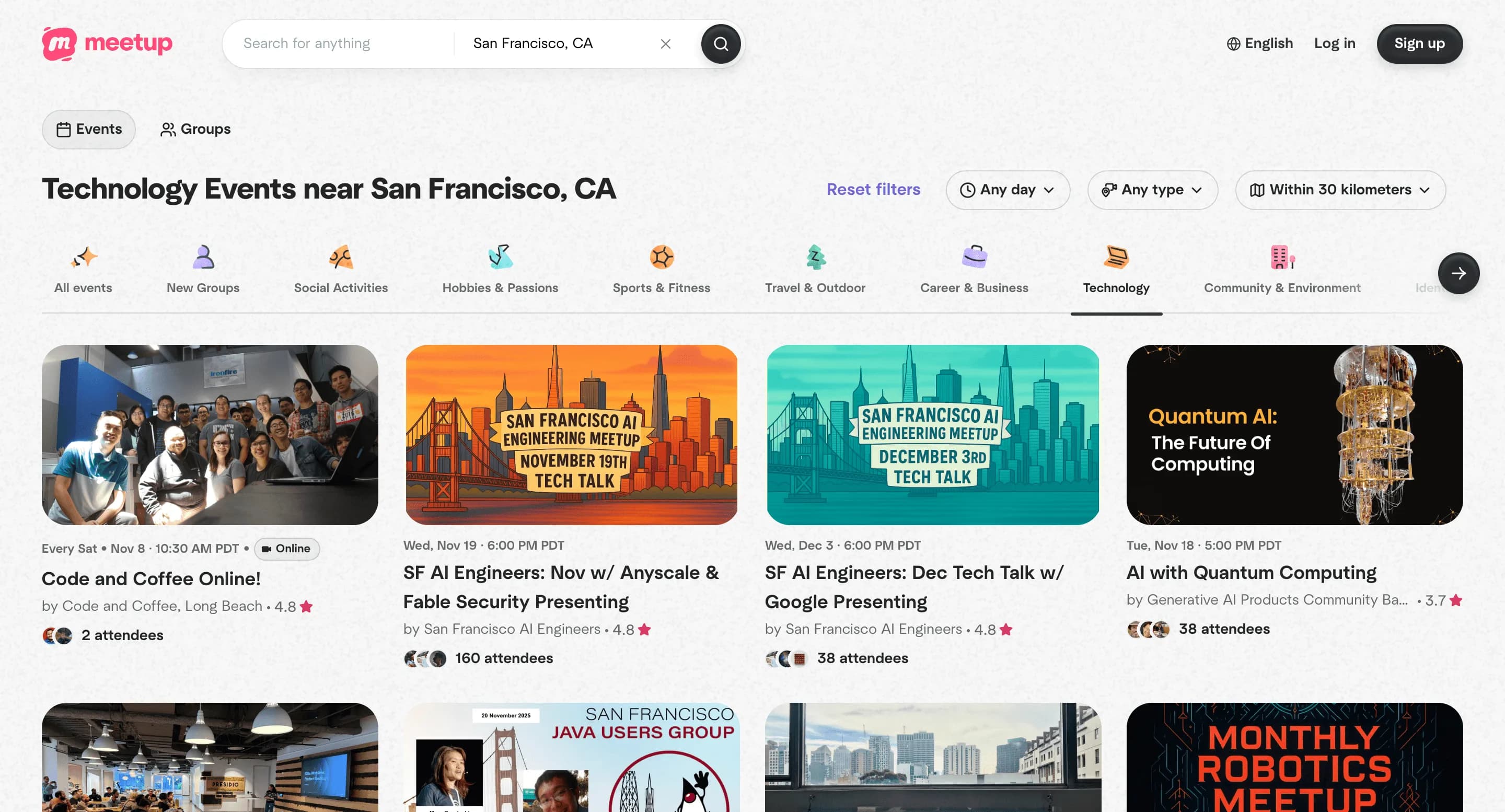 Meetup Groups & Events Scraper