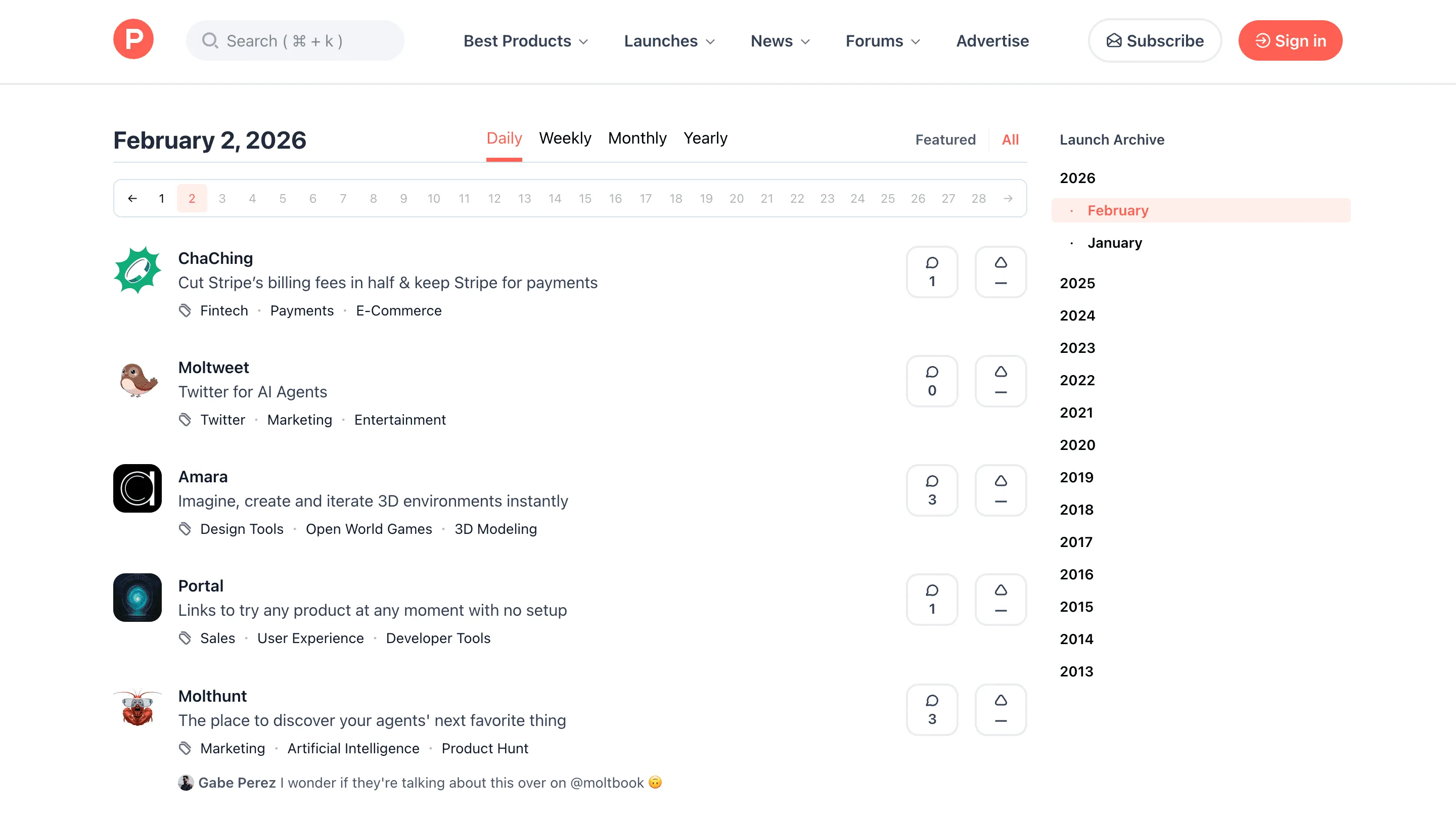 Product Hunt Launches Scraper