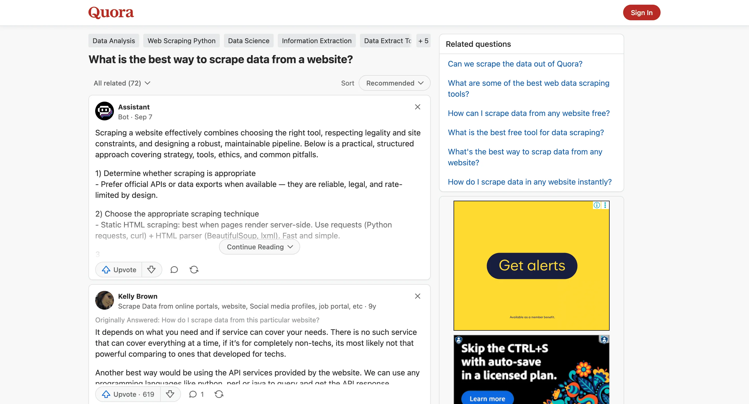 Quora Q&A Scraper