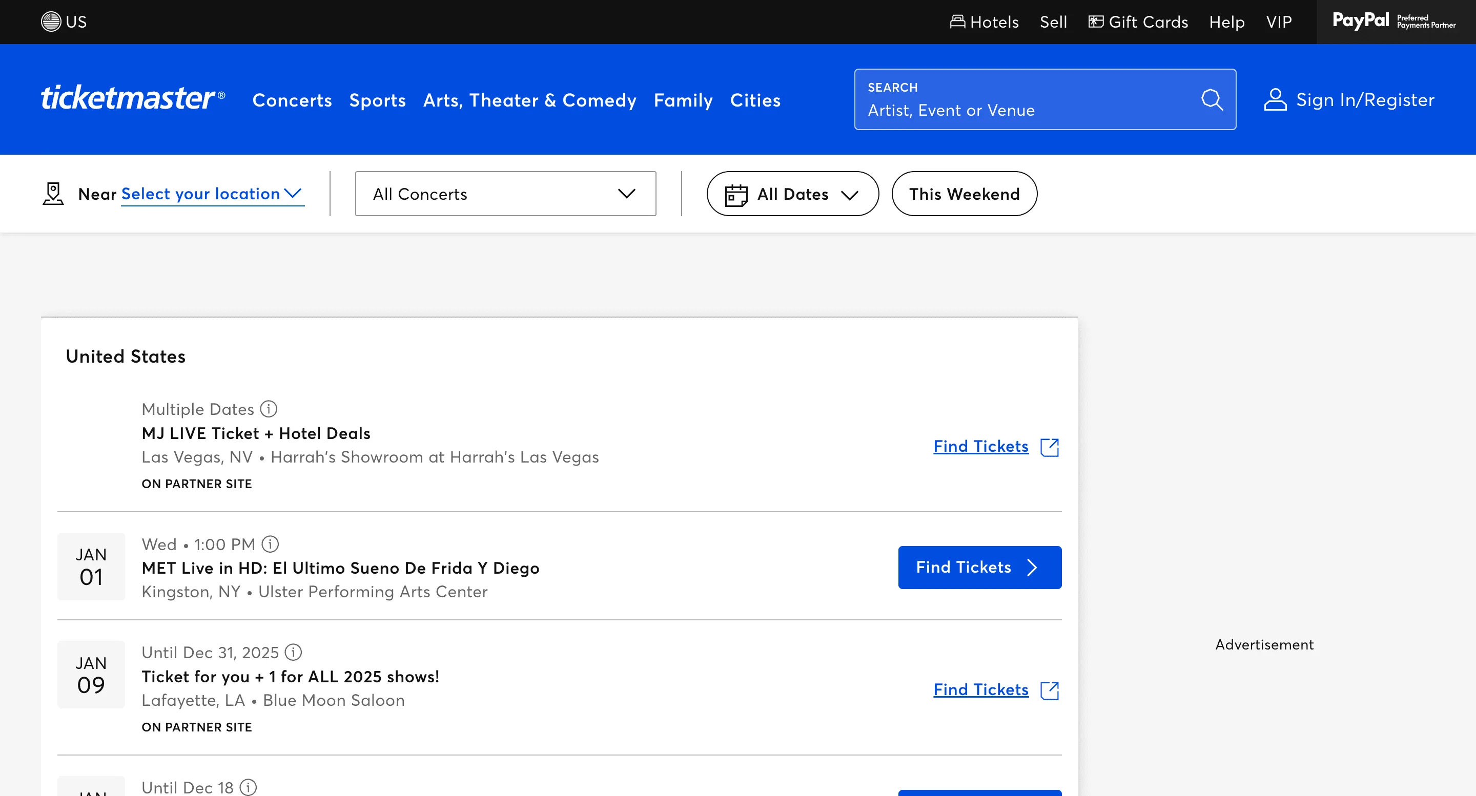 Ticketmaster Events Scraper