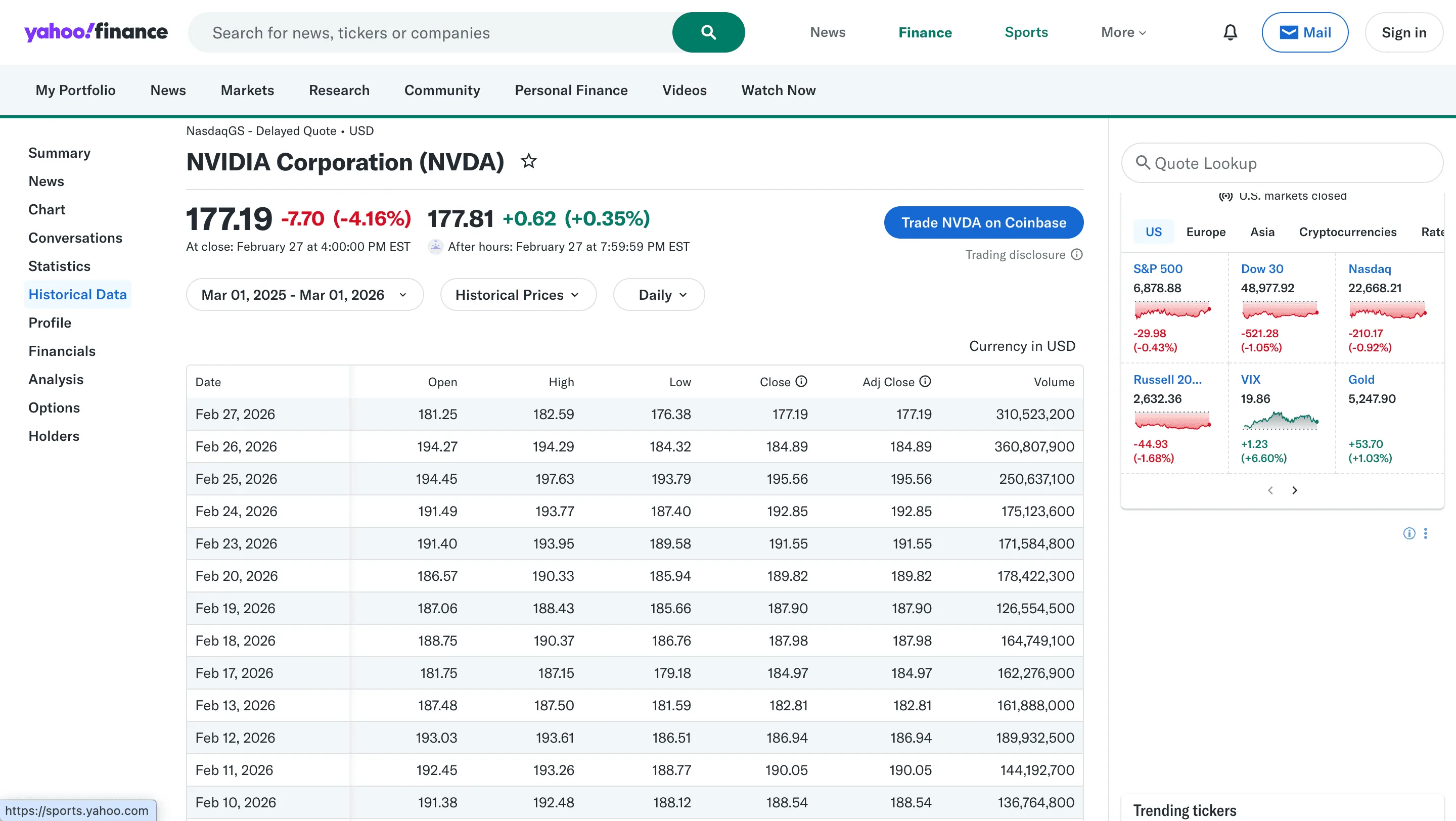 Yahoo Finance Stock Data Scraper