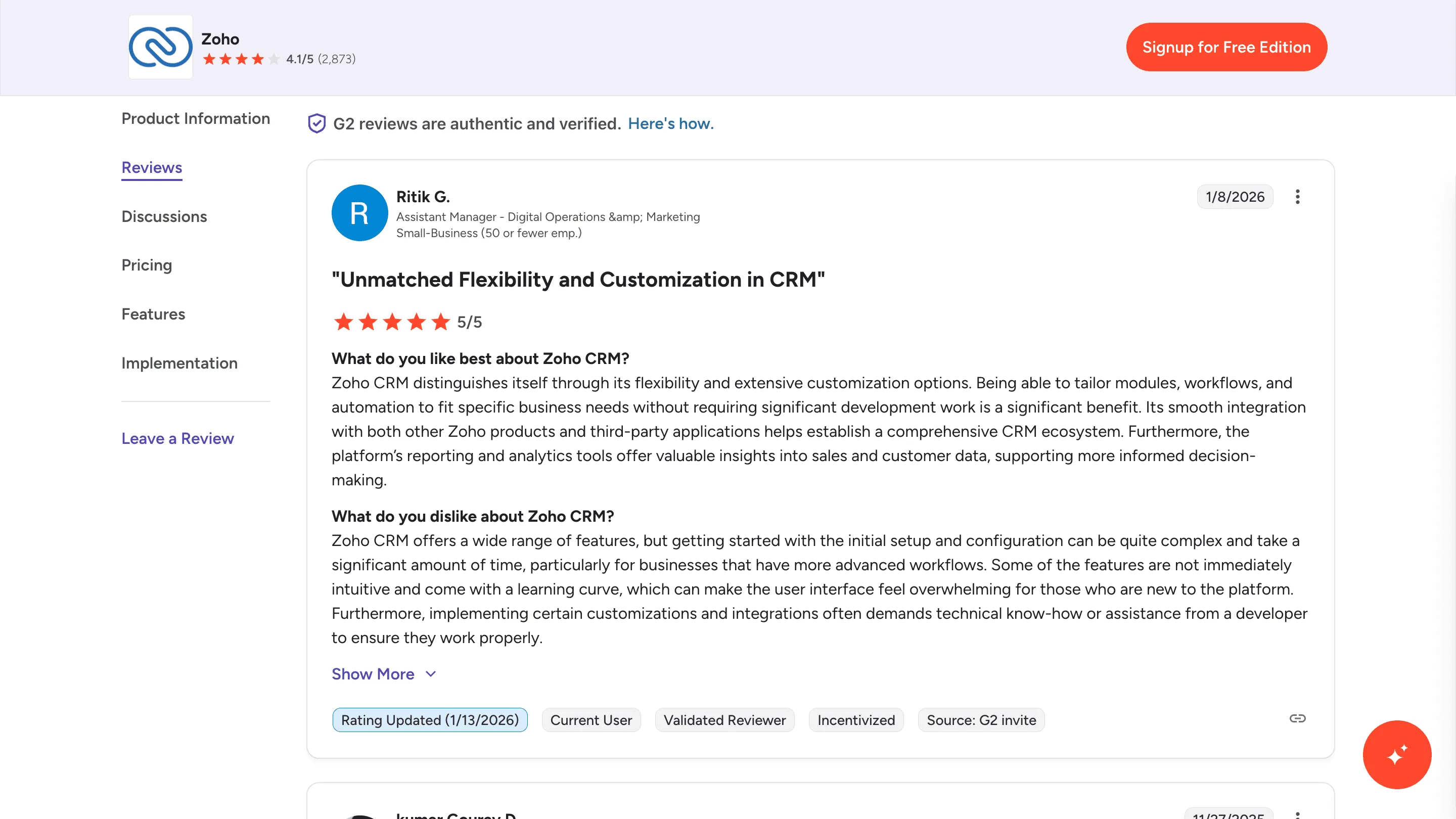 G2 Software Reviews Scraper
