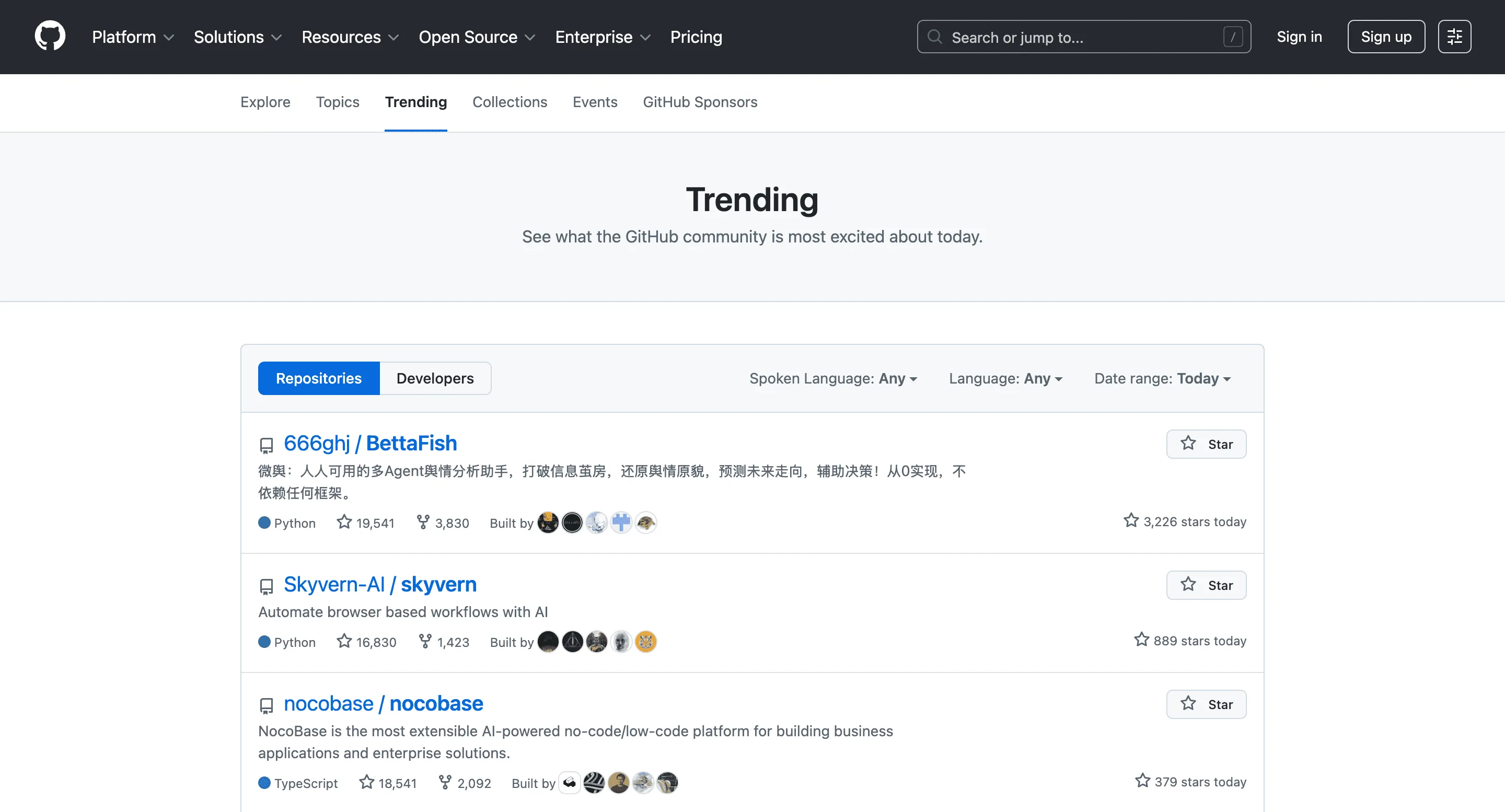 GitHub Repositories Scraper