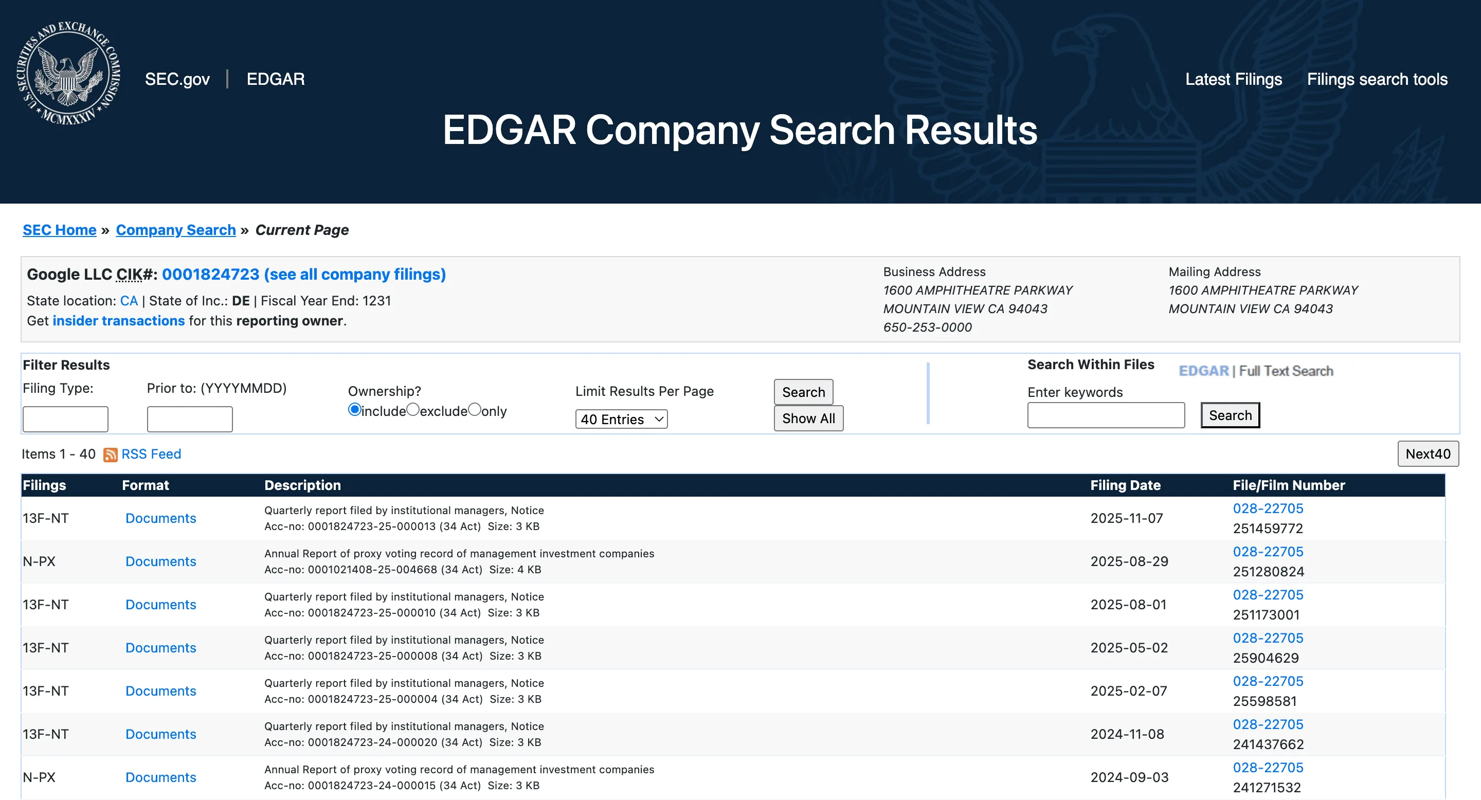SEC EDGAR Filings Scraper