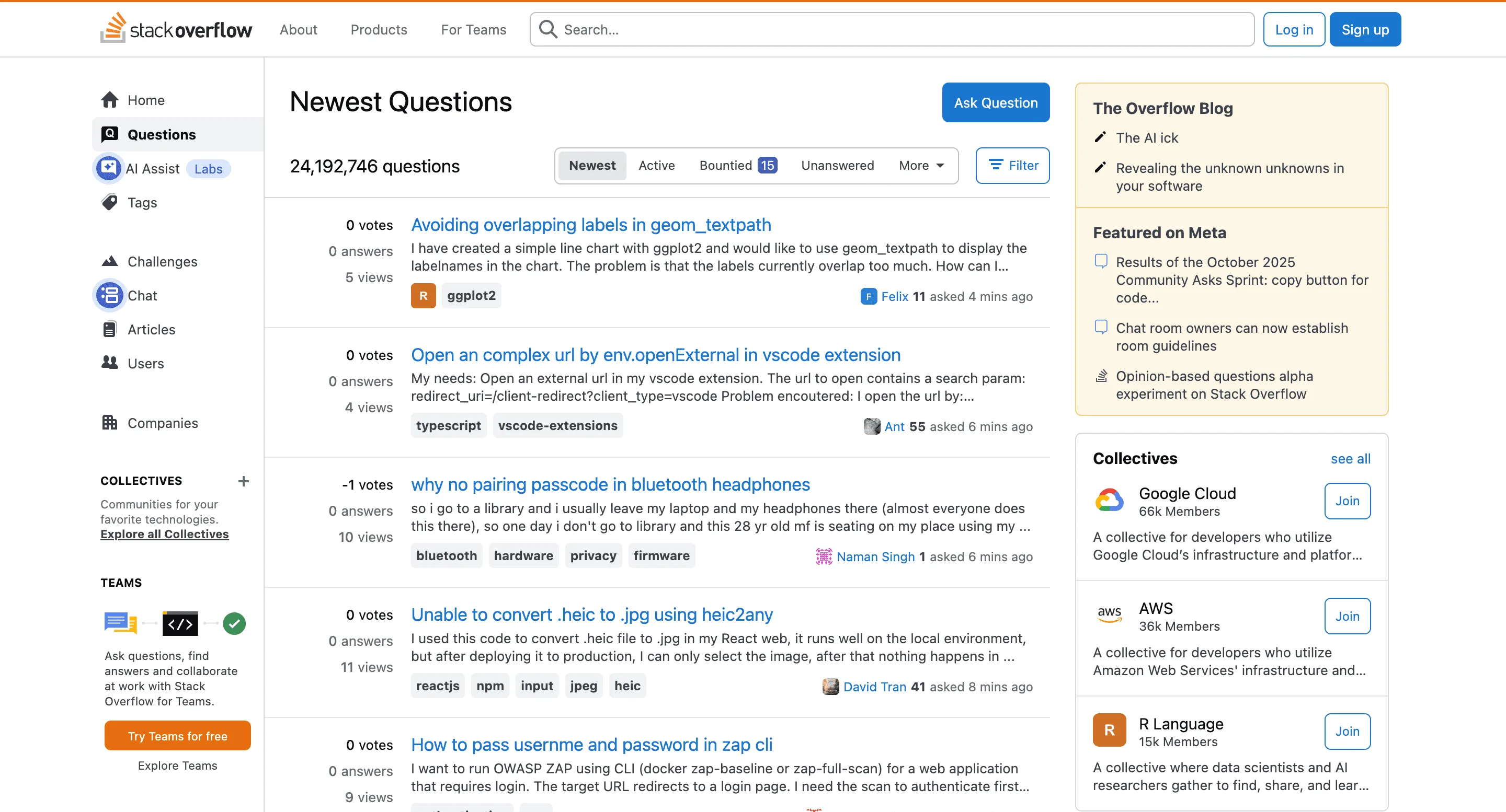 Stack Overflow Questions Scraper