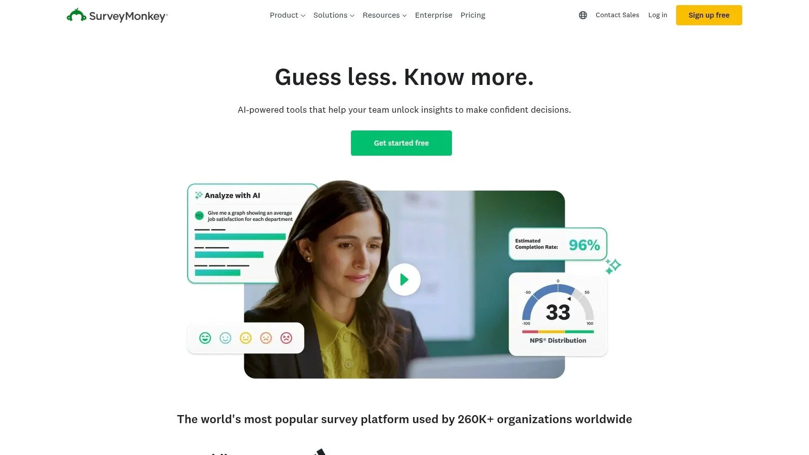 SurveyMonkey Audience platform showing survey creation and consumer panel targeting features