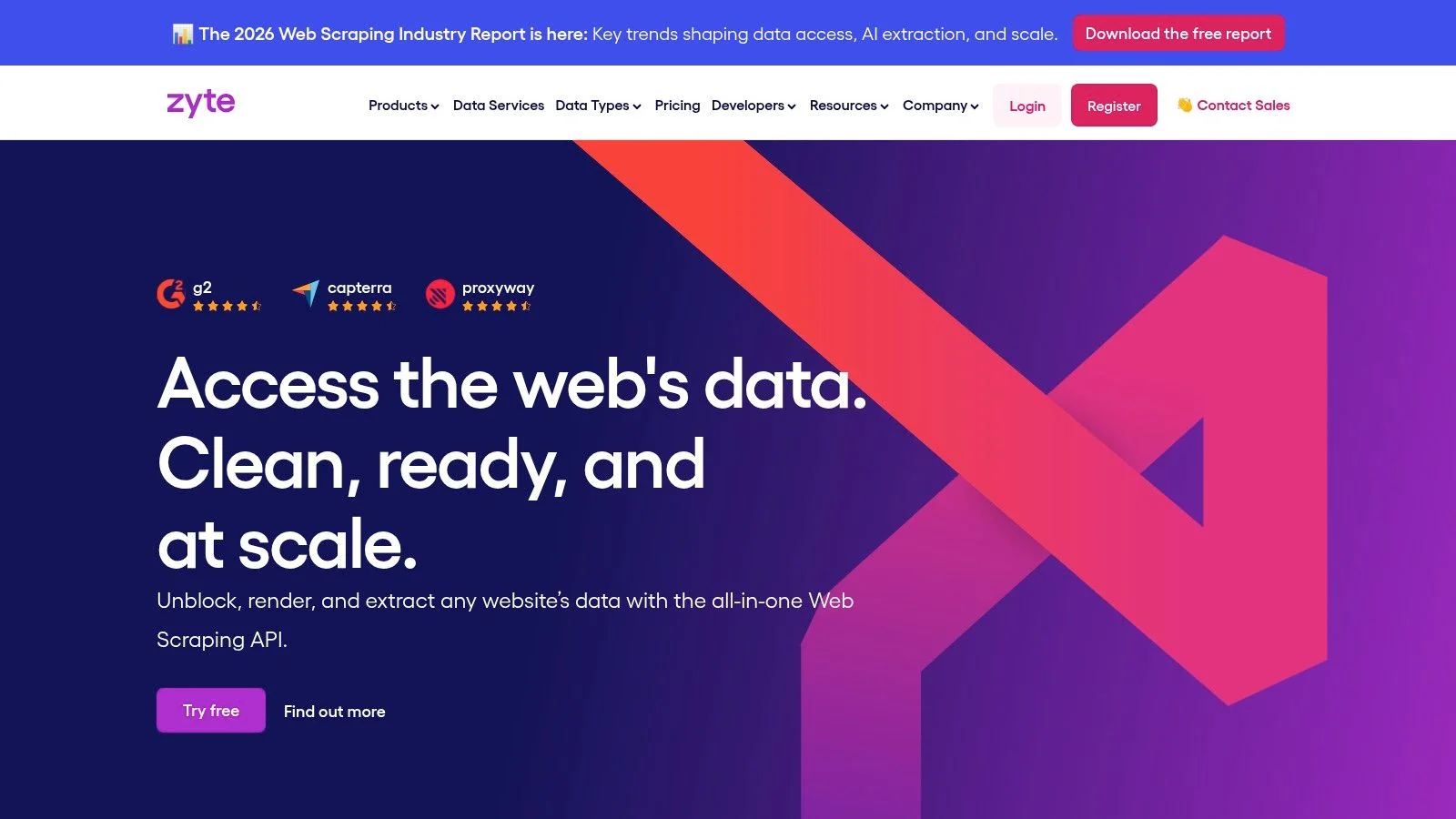 Zyte web scraping API interface for professional data extraction