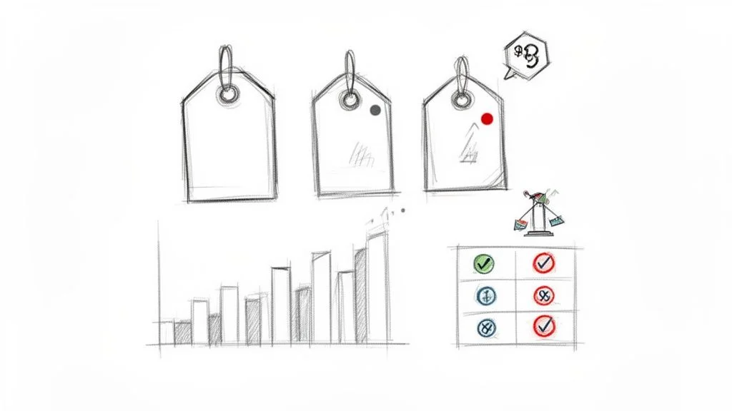 Competitive pricing intelligence dashboard showing price tracking and benchmarking