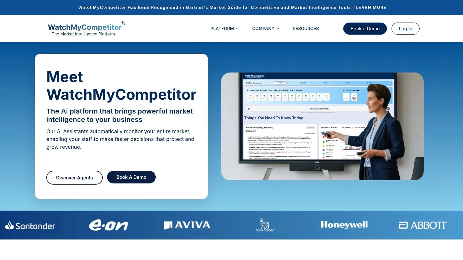 Competitor monitoring software intelligence dashboard comparing multiple tools