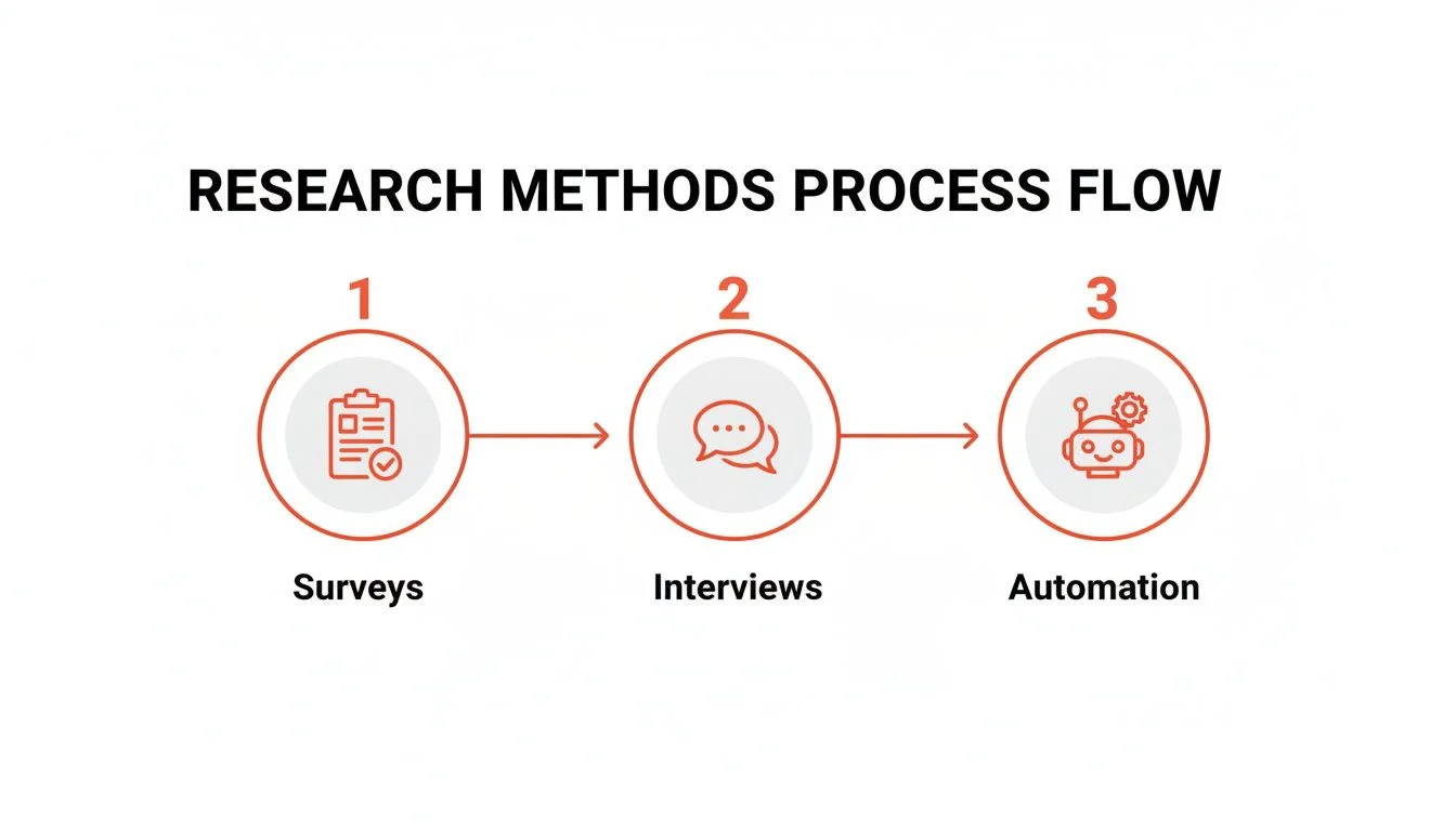 Small business market research methods overview showing primary and secondary data collection