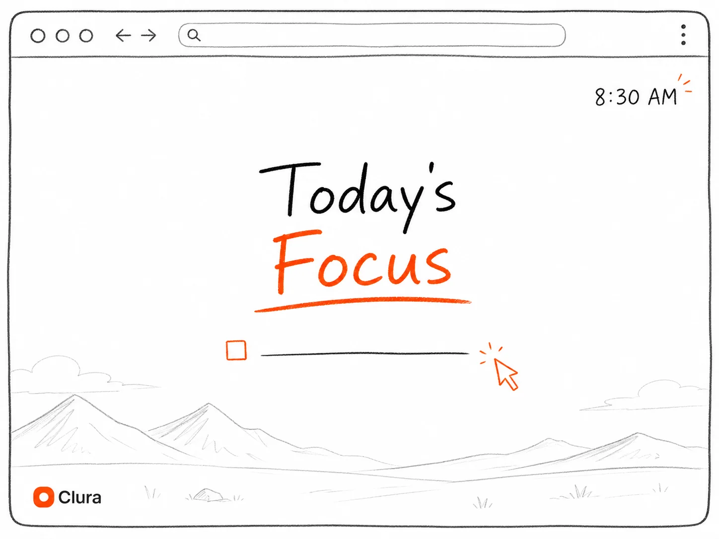 Momentum Dash new tab Chrome extension showing daily focus prompt for productivity