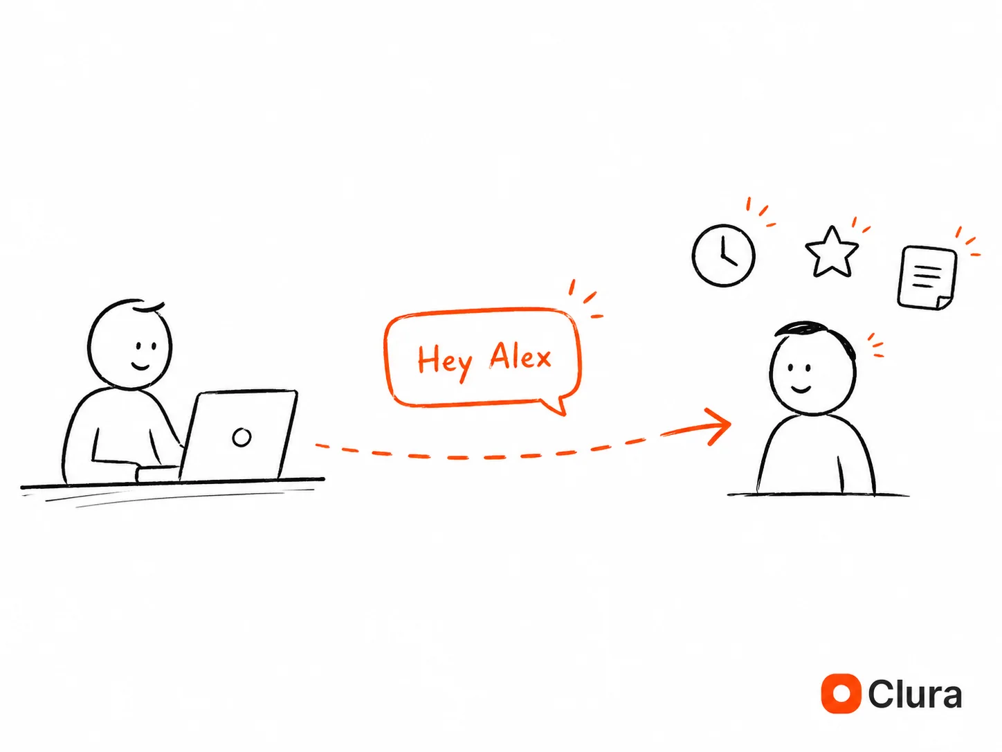 Person sending a personalized message illustrating candidate nurturing in a talent pipeline
